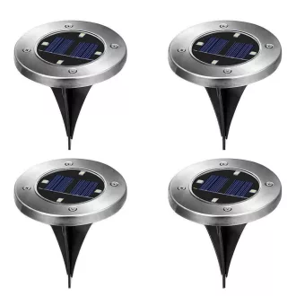   Set od 4 vanjskih solarnih lampi s nehrđajućim čelikom, 8 LED, svestrana instalacija