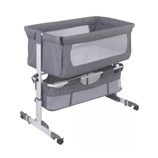 Podesiva kolijevka za bebe s kotačima i mrežom protiv komaraca - Prijenosni dizajn za dom i putovanja
