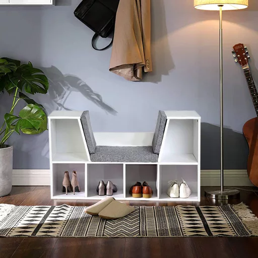 Klupa za pohranu s jastučićem i naslonom za hodnik ili dnevni boravak