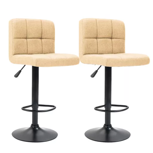 Bežani bar stolac set, 2 komada, podesiva visina 60-80 cm