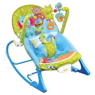   Vibrirajuća glazbena stolica za ljuljanje za bebe s podesivim naslonom i igračkom - do 18 kg