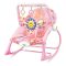 Vibrirajuća glazbena stolica za ljuljanje za bebe s podesivim naslonom i igračkom - do 18 kg, ružičasta