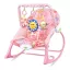 Vibrirajuća glazbena stolica za ljuljanje za bebe s podesivim naslonom i igračkom - do 18 kg, ružičasta