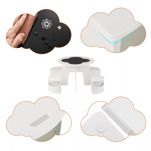 Dječji stol za 4 osobe s spremištem i pločom za pisanje