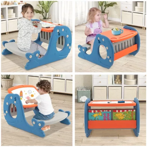 Dječji mali stol s nagibnim pločama za crtanje