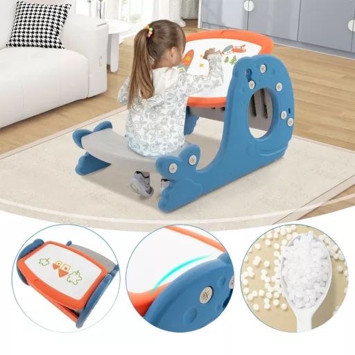 Dječji mali stol s nagibnim pločama za crtanje